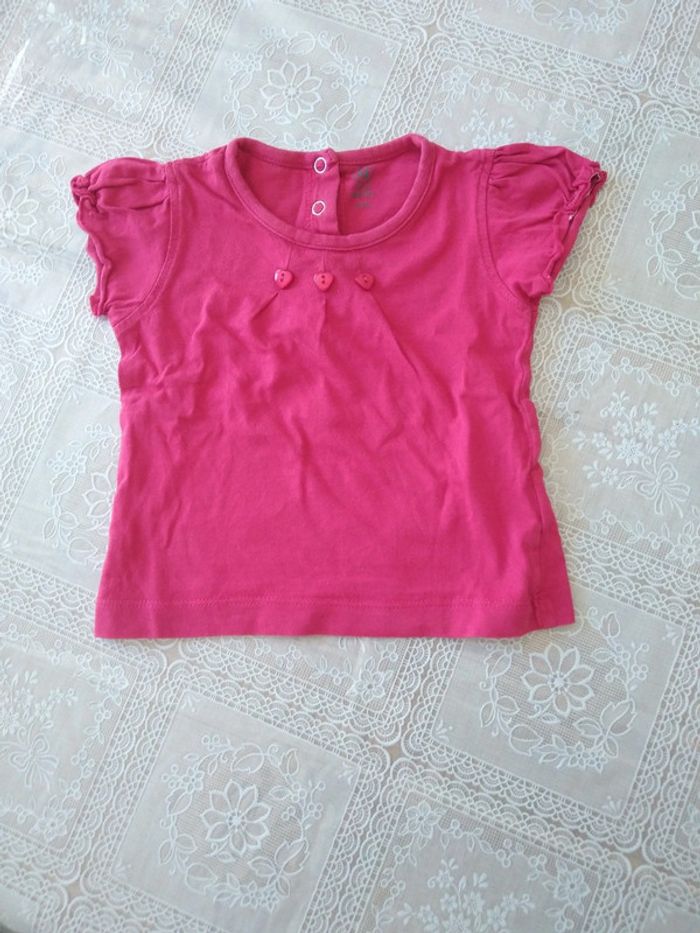 Tee-shirt rose framboise 23 mois