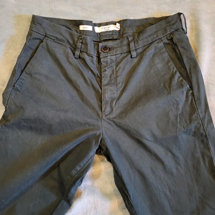 Chino Stretch vert 👖 Celio Straight - Taille 40 - photo numéro 2