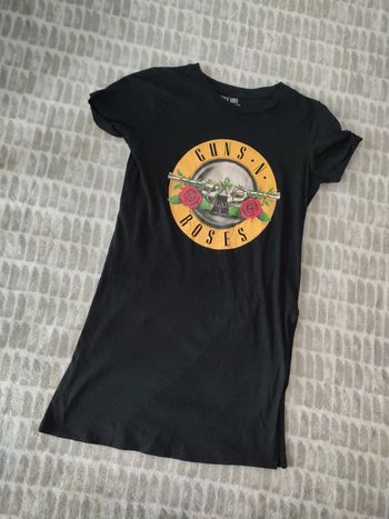 Haut tunique tee-shirt long manches courtes guns n roses taille xs