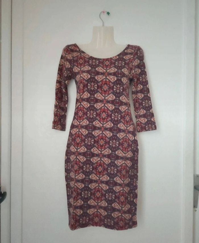 Robe légère manches longues a motifs femme c - photo numéro 3