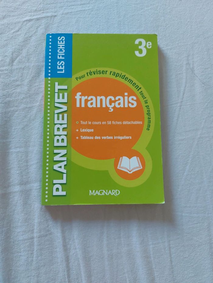 Livre fiche pour réviser le brevet de français