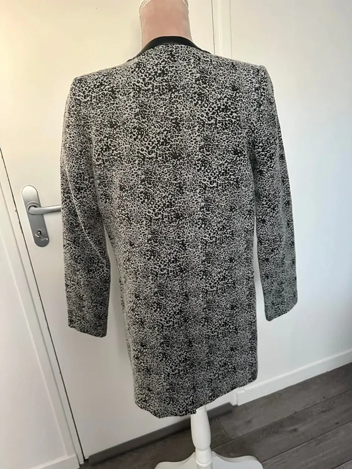 Veste mi longue  naf Naf 36 léopard oir et gris - photo numéro 5