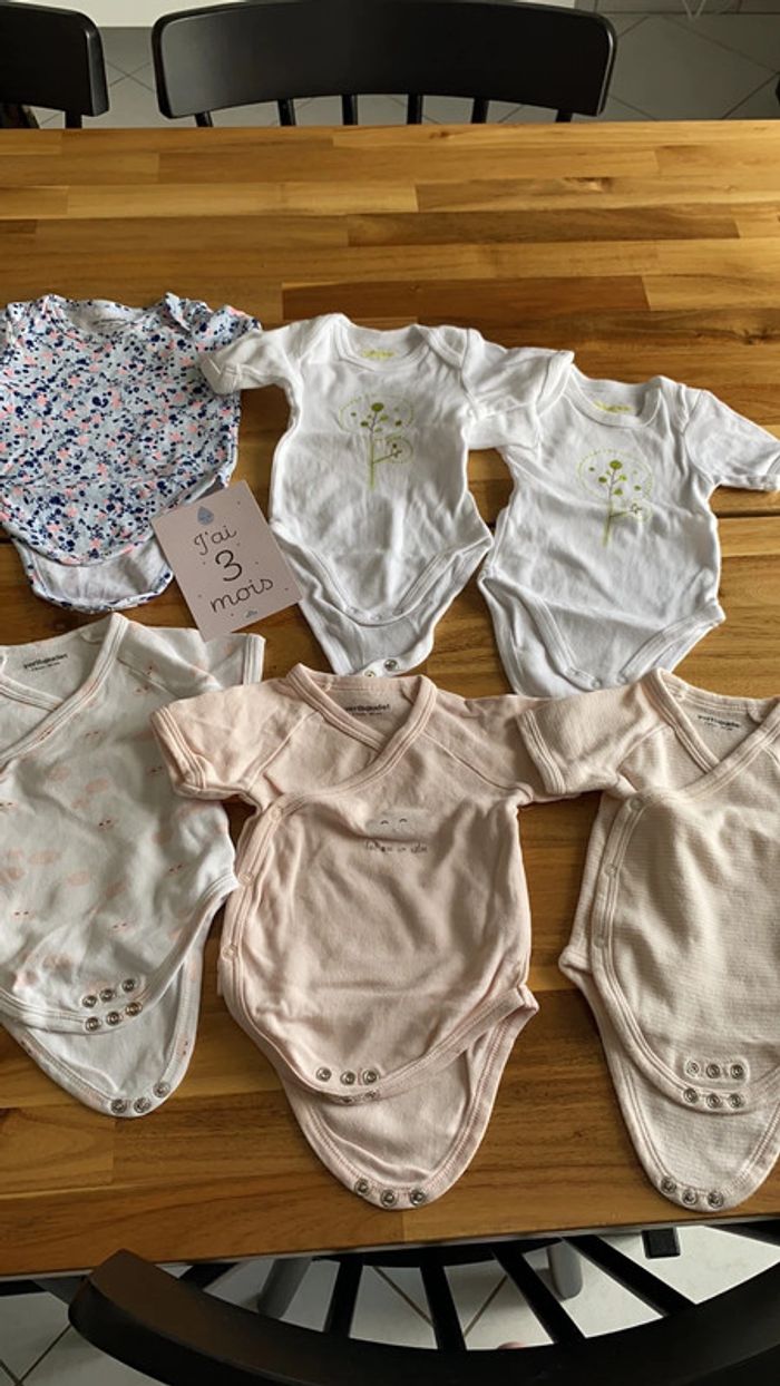 Lot de 6 bodys manches courtes