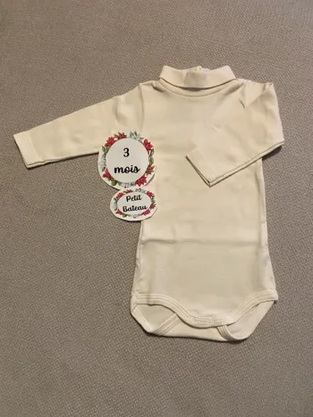 Body manches longues 3 mois petit bateau