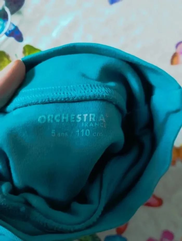 T-shirt col roulé bleu turquoise 5 ans Orchestra - photo numéro 8