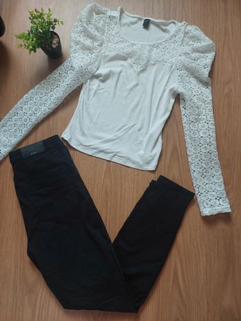 Jean noir Stradivarius super high waist T38 TBE