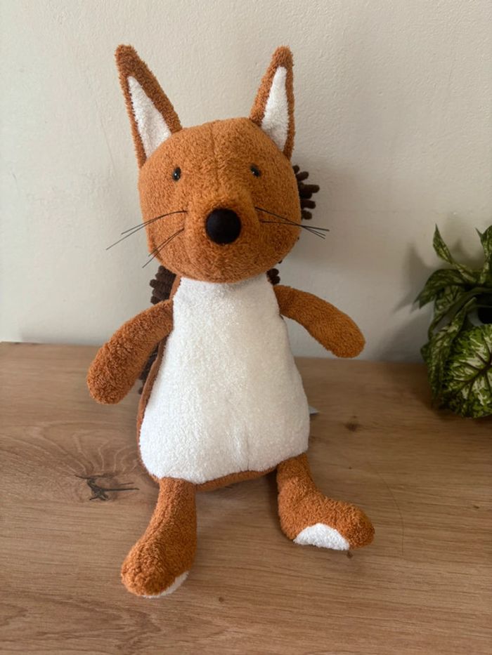Doudou peluche écureuil marron blanc jellycat rare