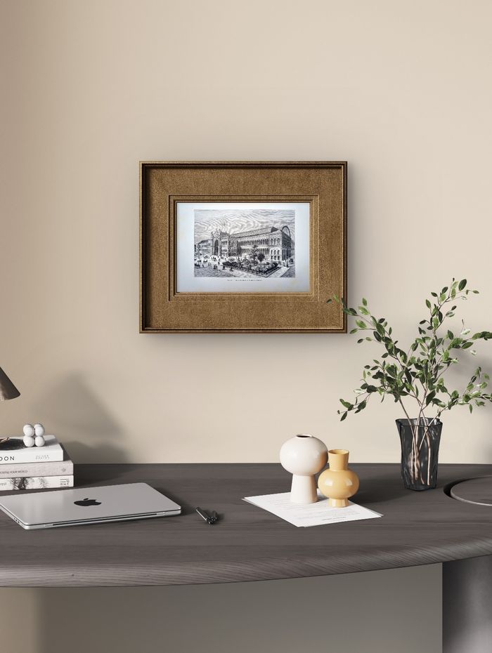 Imprimée en 1883, le Palais de l'Industrie, Paris VIIIème. Vintage Authentique. - photo numéro 3