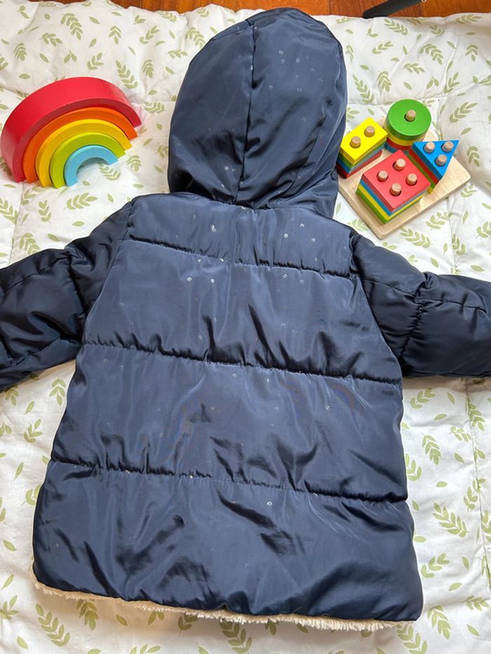 doudoune à capuche doublée polaire bleu marine 9/12 mois zara - photo numéro 6