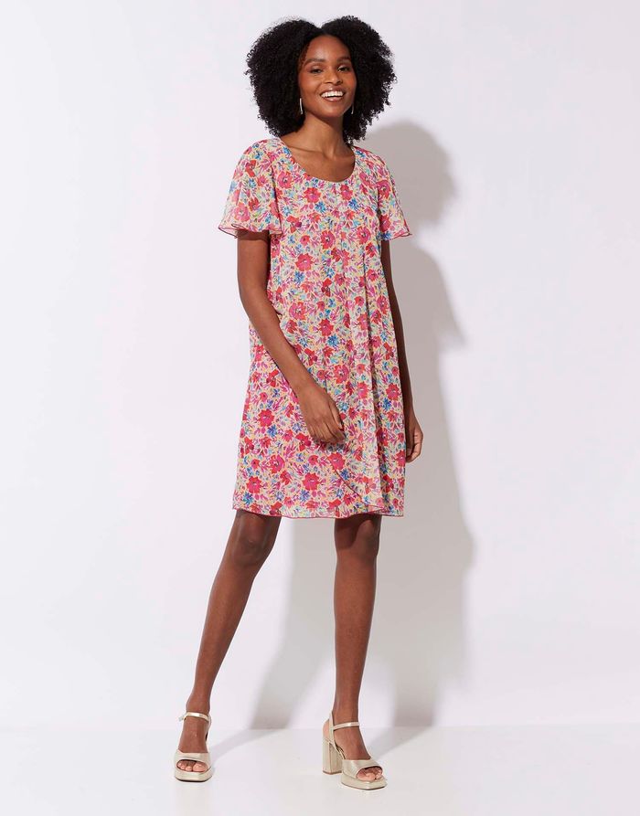 Robe courte imprimé à fleurs Rose - Riu Paris - taille 46