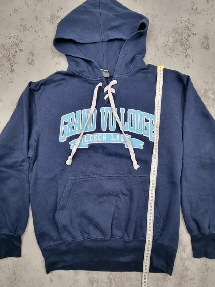 Pull capuche universitaire bleu, S Hommes - photo numéro 7