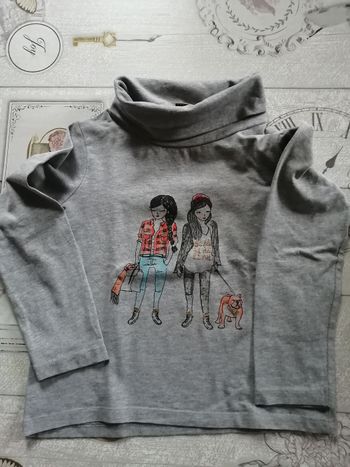 T shirt col roulé fille