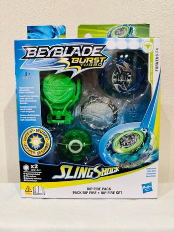 Beyblade Burst turbo slingshock rip fire pack + 8 ans