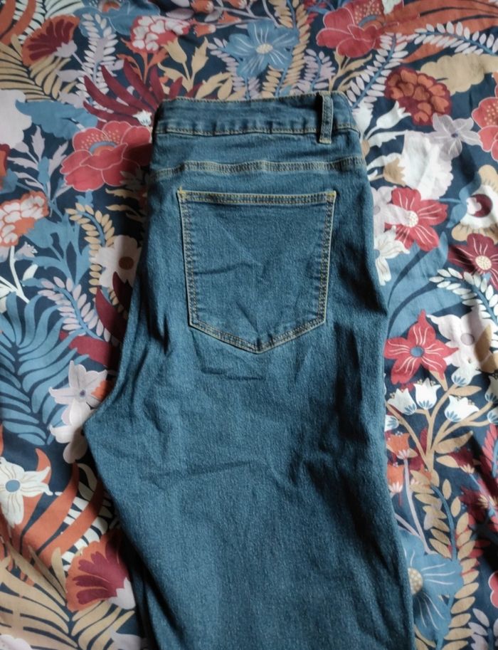 Jean bleu taille moyenne medium slim skinny - photo numéro 4