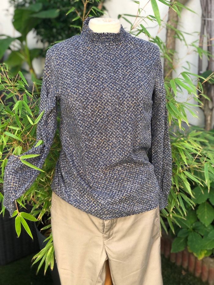 Blouse fleurie marine - photo numéro 3