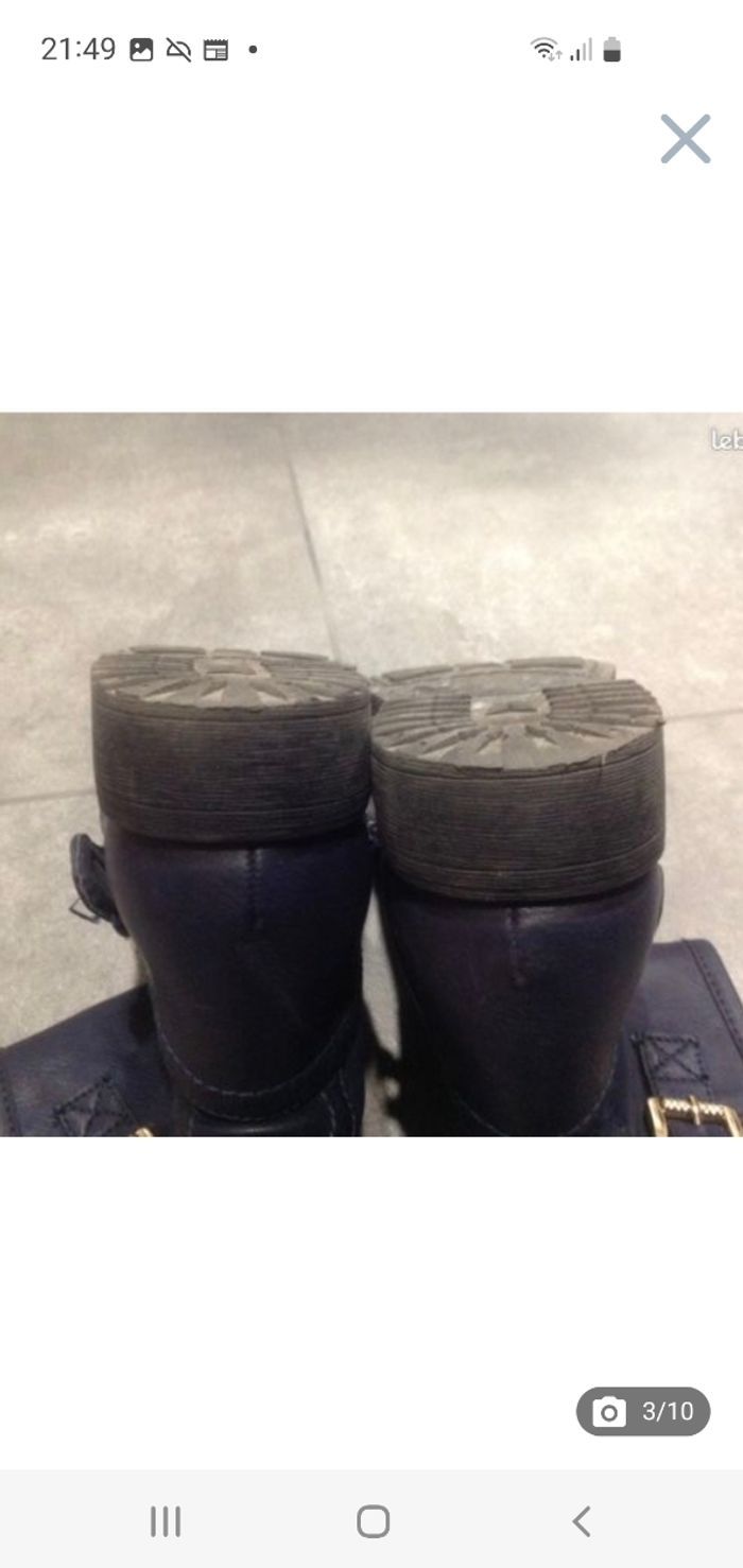 Bottines bleu marine talons plats T.37 - photo numéro 3