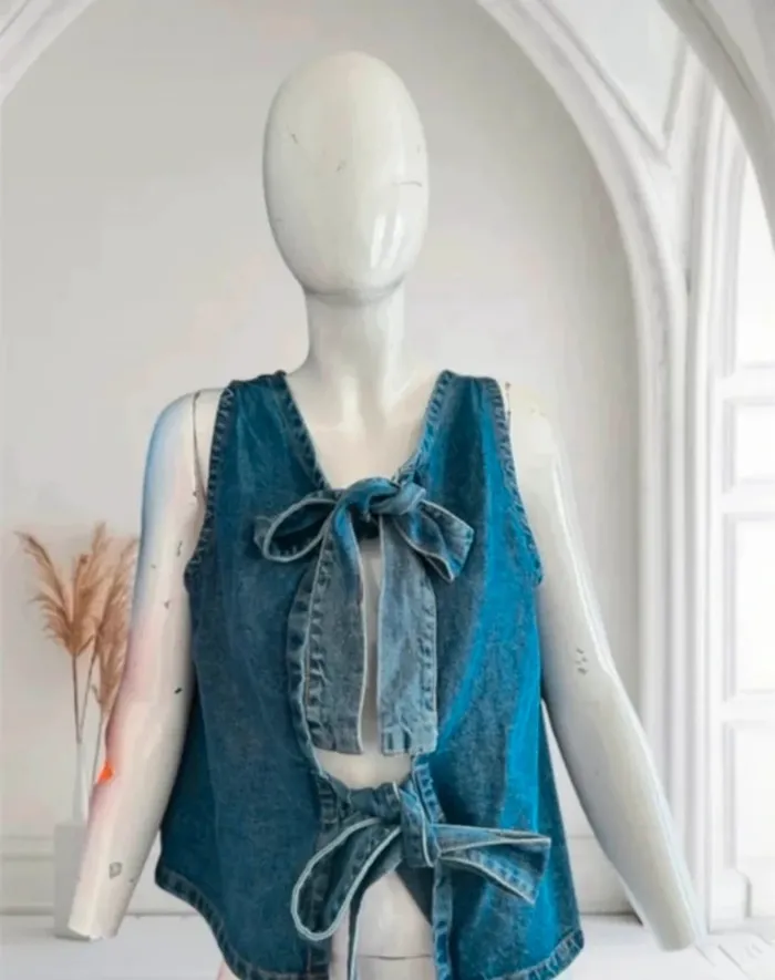 Gilet sans manches en jean – Neuf, Taille M (38)