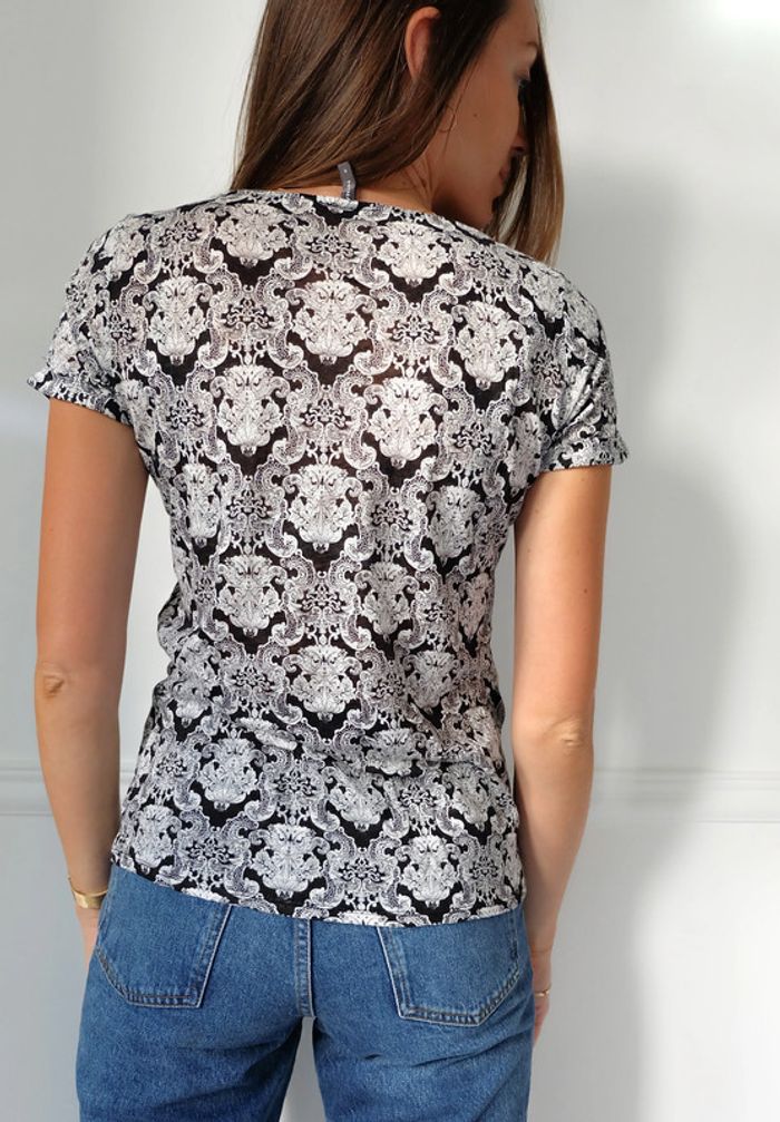 Tee shirt manches courtes à motifs Naf Naf - photo numéro 3