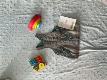 robe salopette en jean gris ceinture en tissu 6 mois obaibi