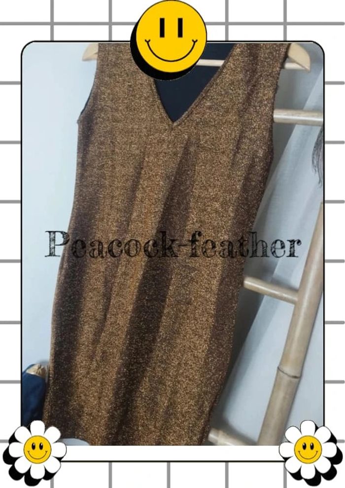 Robe paillettes marron dorée 40/42 - photo numéro 2