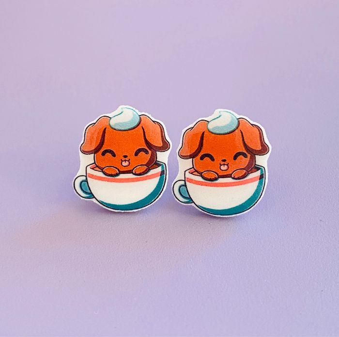 Boucles d’oreilles Fait main Résine Puppiccino