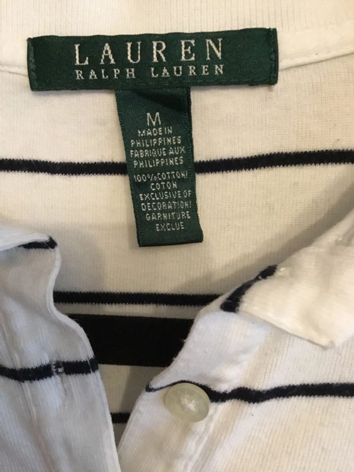 Polo Lauren Ralph Lauren taille M très bon état blanc et marine 047 - photo numéro 5
