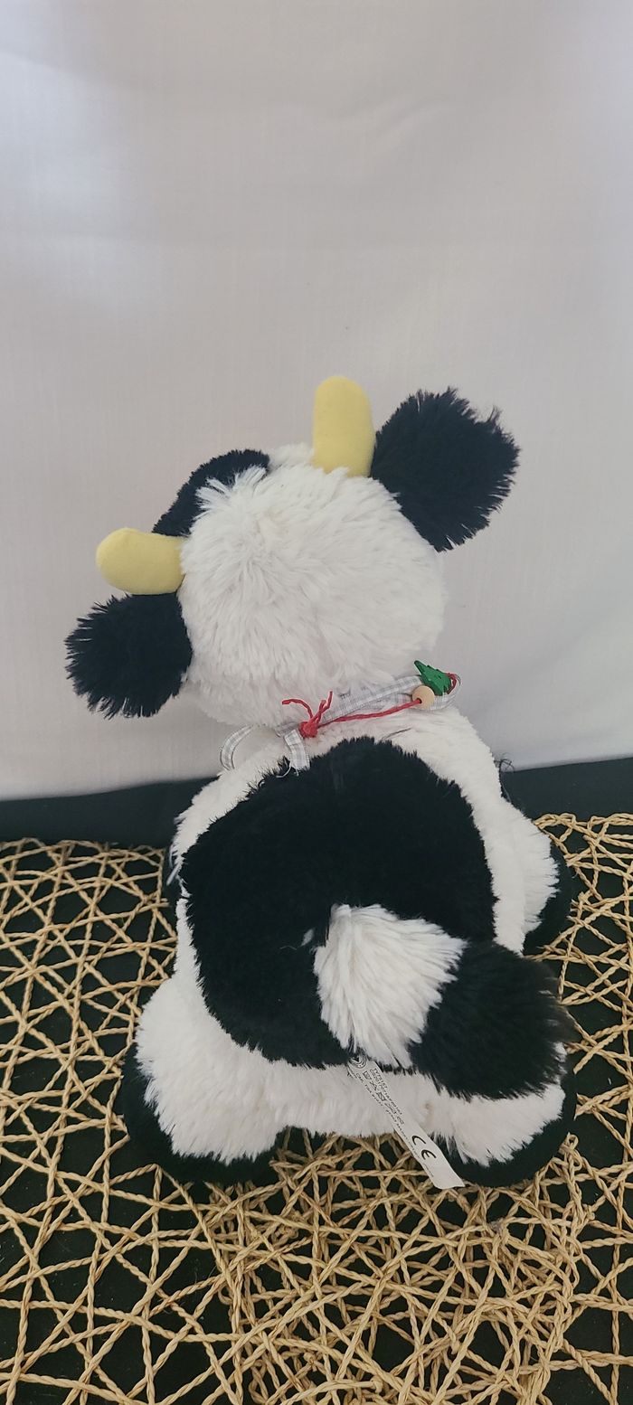 Doudou vache peluche blanche noire - photo numéro 5