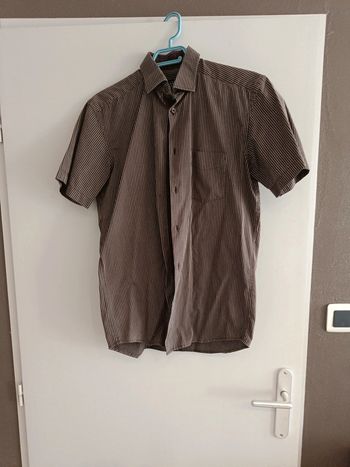 Chemise à rayures homme, manches courtes