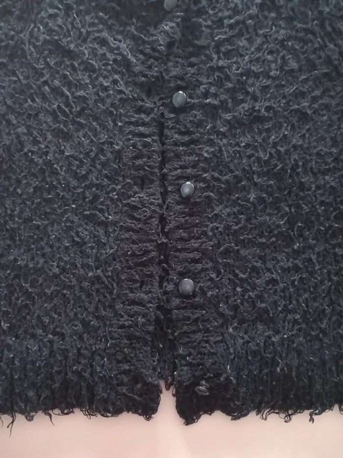 Gilet "poilu" noir - photo numéro 3