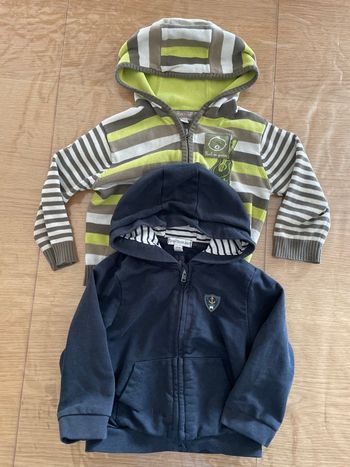 Lot 2 gilets garçon 18 mois