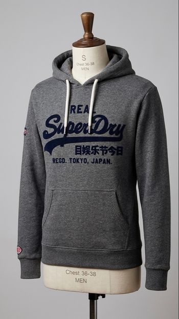 SUPERDRY - Hoodie "Tonal VL" - Taille S - Gris Anthracite - Neuf avec étiquette 
