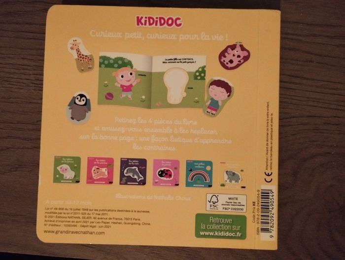 Livre neuf Mes premiers contraires kididoc - photo numéro 2