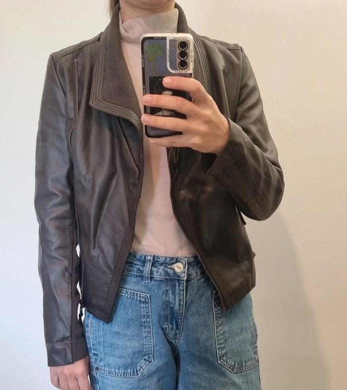 Perfecto marron bi-matiere Softy