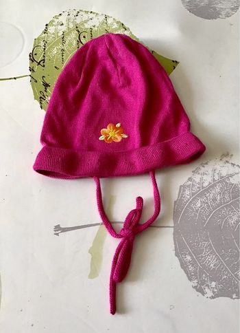 Bonnet fuchsia 100 % coton taille 47/49