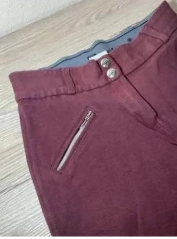 Pantalon  d’Équitation  Équilibre Full grip /  Kraemer  Taille  36,  Bordeau, Très  Bon  État - photo numéro 3
