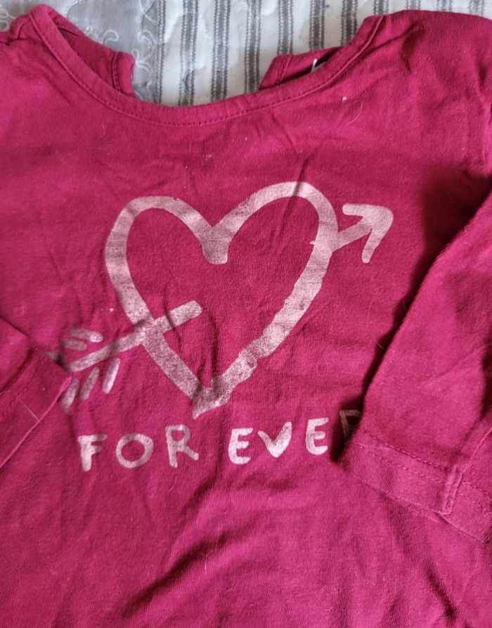 Tee shirt rose fushia 18 mois - photo numéro 2