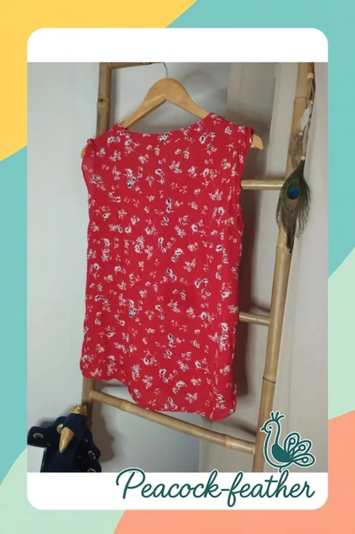 Haut débardeur rouge camaïeu 40/42 - photo numéro 7