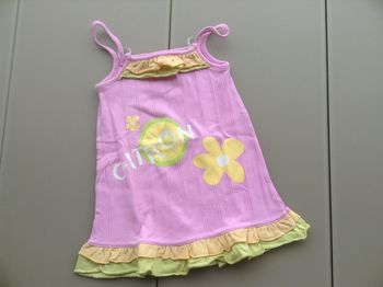 robe rose, verte et jaune fille 18 mois