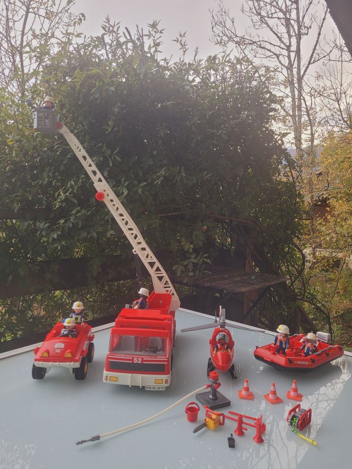 Gros lot Playmobil Pompier 🚁 Hélicoptère, bateau, voiturette et camion 🚒 - photo numéro 2