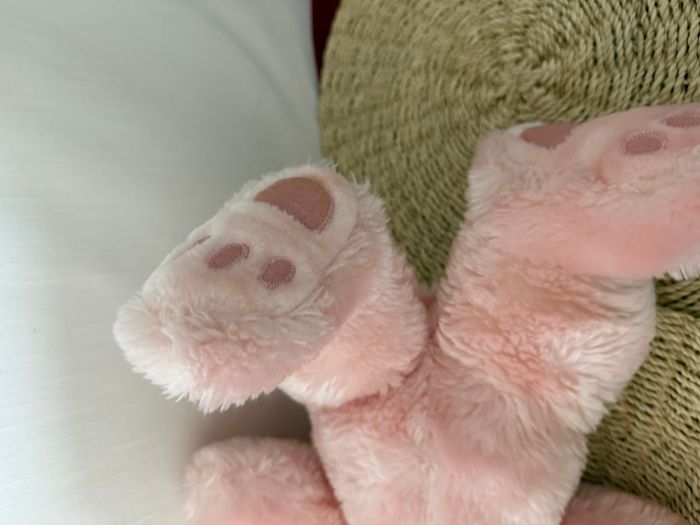 peluche lapin rose yeux rose - photo numéro 6