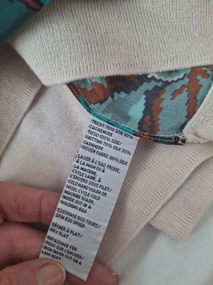 Pull manches courte " Eric Bompard "T XL cachemire et soie Superbe et rare - photo numéro 9