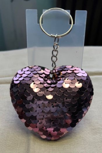 Porte clé coeur sequin
