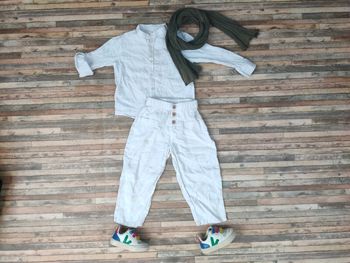 Ensemble cérémonie coton lin blanc garçon 3 ans Zara 