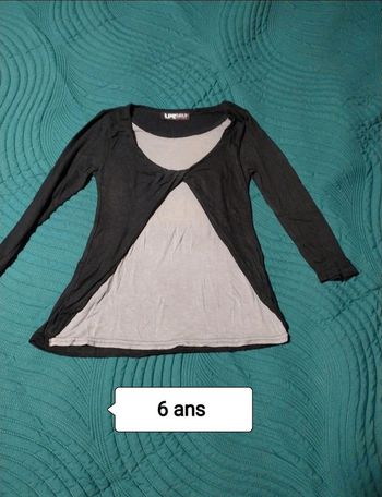 T-shirt noir et gris 6 ans
