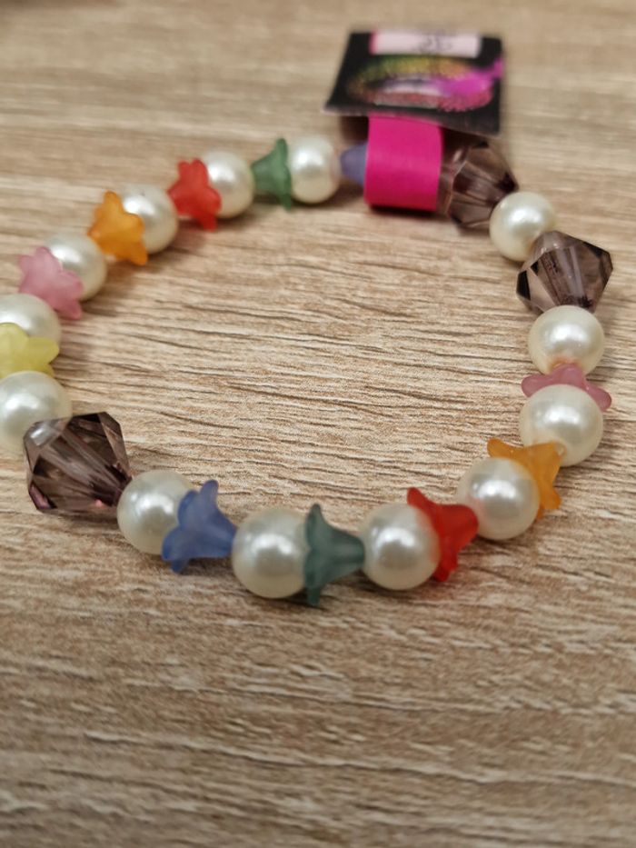 Bracelet Fleurs Multicolore Perles - photo numéro 6