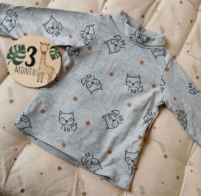 Sous pull renard avec col  3 mois