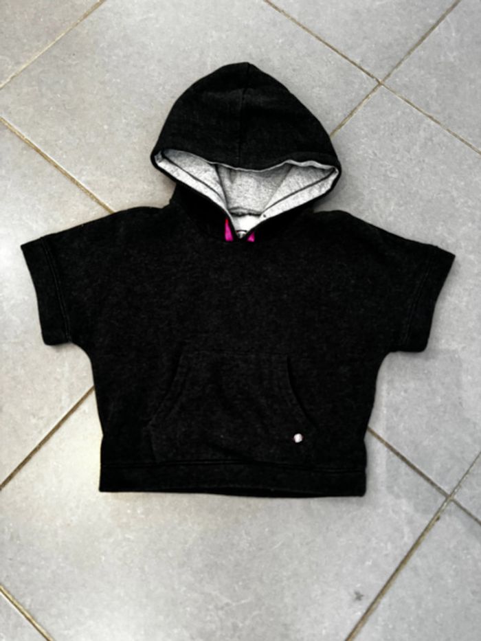 Pull / Sweat à capuche - Ikks - Sorry for the mess - Noir, gris & rose - 5 ans