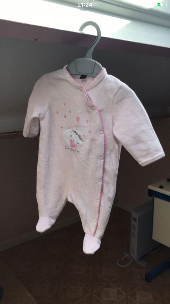 Pyjama eponge rose taille 1 mois