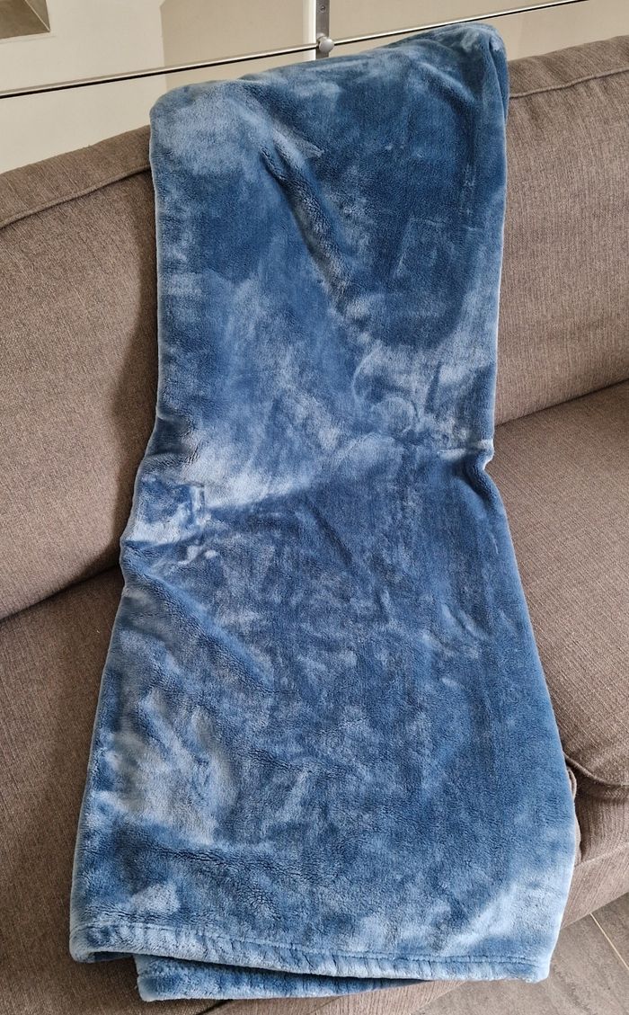 Plaid atmosphera bleu égéen 180x130 jamais servi