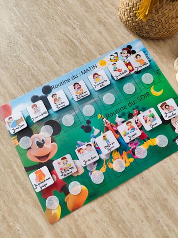 routine journée aide parents enfants mickey 